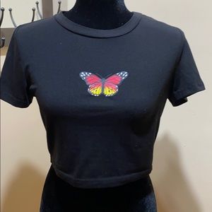 Cropped Butterfly Tee